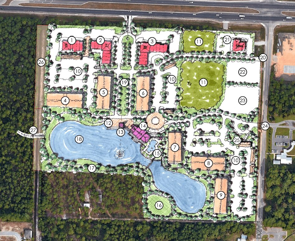 Saltaire Village Residential, a residential development engineered by O'Connell and Associates, Santa Rosa Beach, Florida.