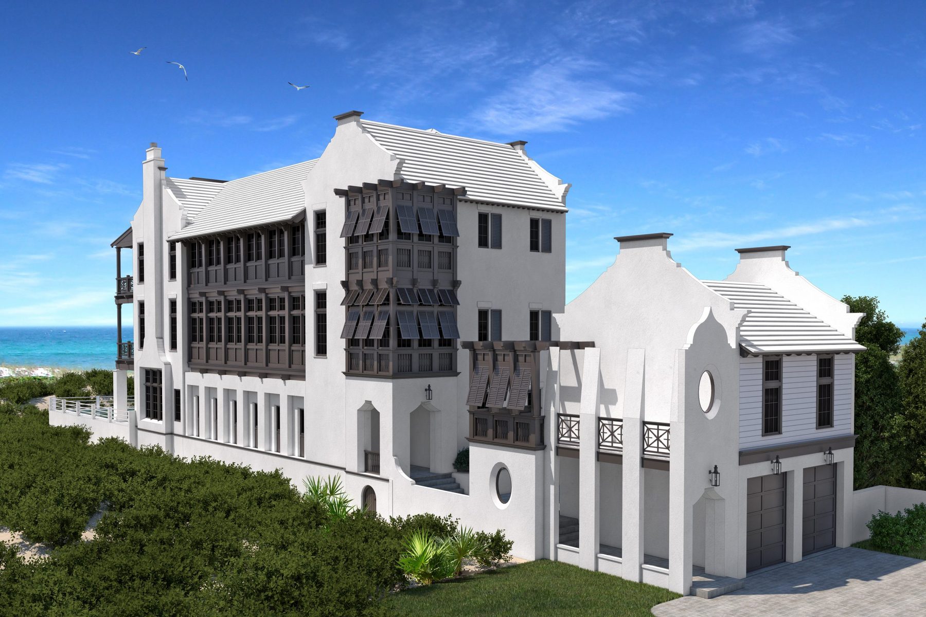 7 Bedrooms, 9.5 Bath Residential Design Seagrove Beach, a custom coastal residence engineered by O'Connell and Associates. View 3 of 3.