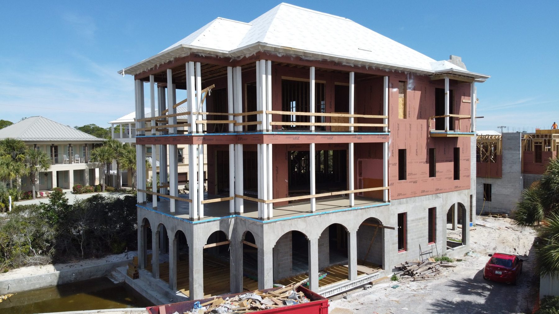 9 Bedrooms, 9.5 Bath Residential Design Seagrove Beach, a custom coastal residence engineered by O'Connell and Associates. View 4 of 4.