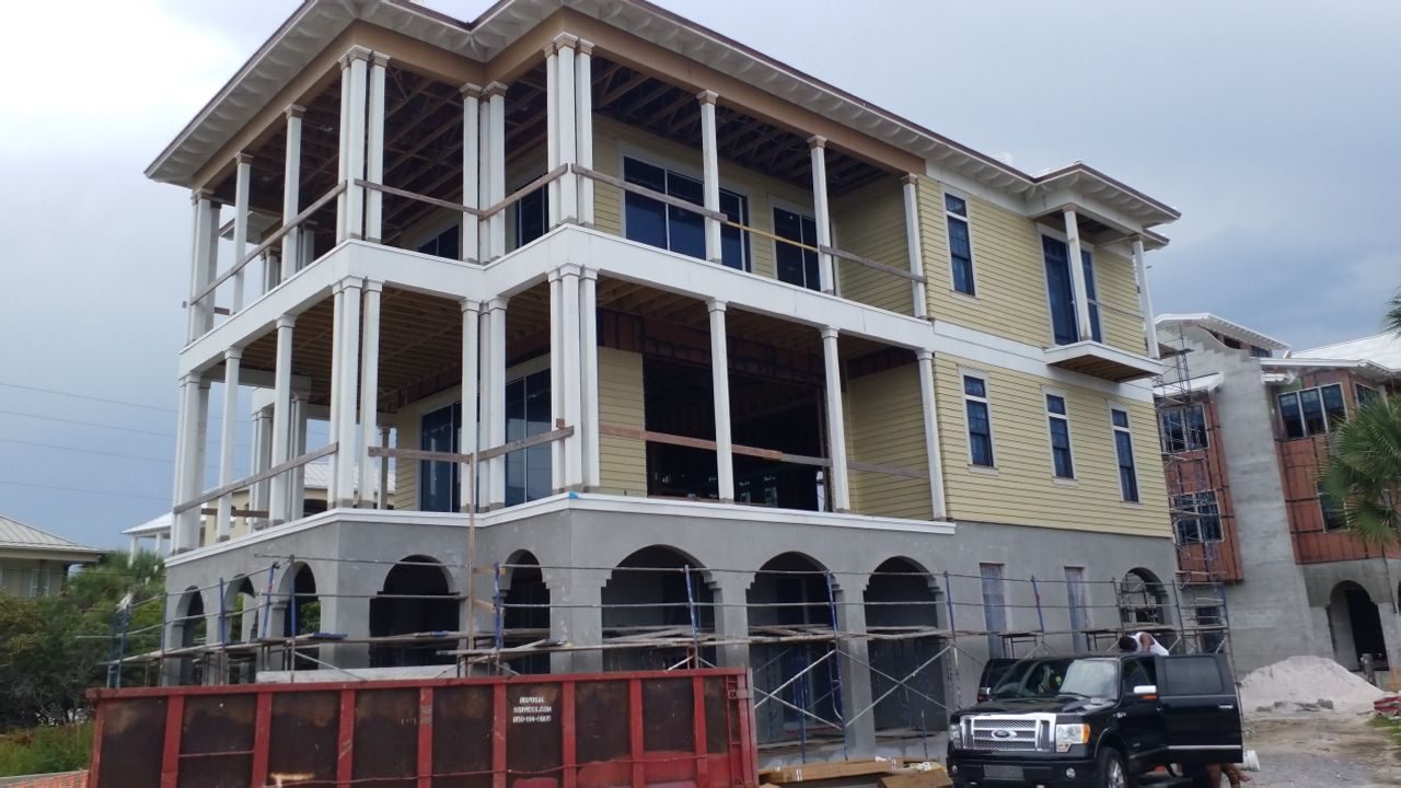 9 Bedrooms, 9.5 Bath Residential Design Seagrove Beach, a custom coastal residence engineered by O'Connell and Associates. View 3 of 4.