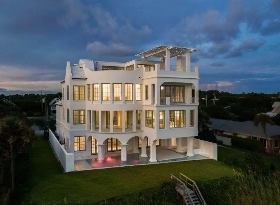 9 Bedrooms, 11 Bath Residential Design Seagrove Beach, a custom coastal residence engineered by O'Connell and Associates. View 3 of 3.