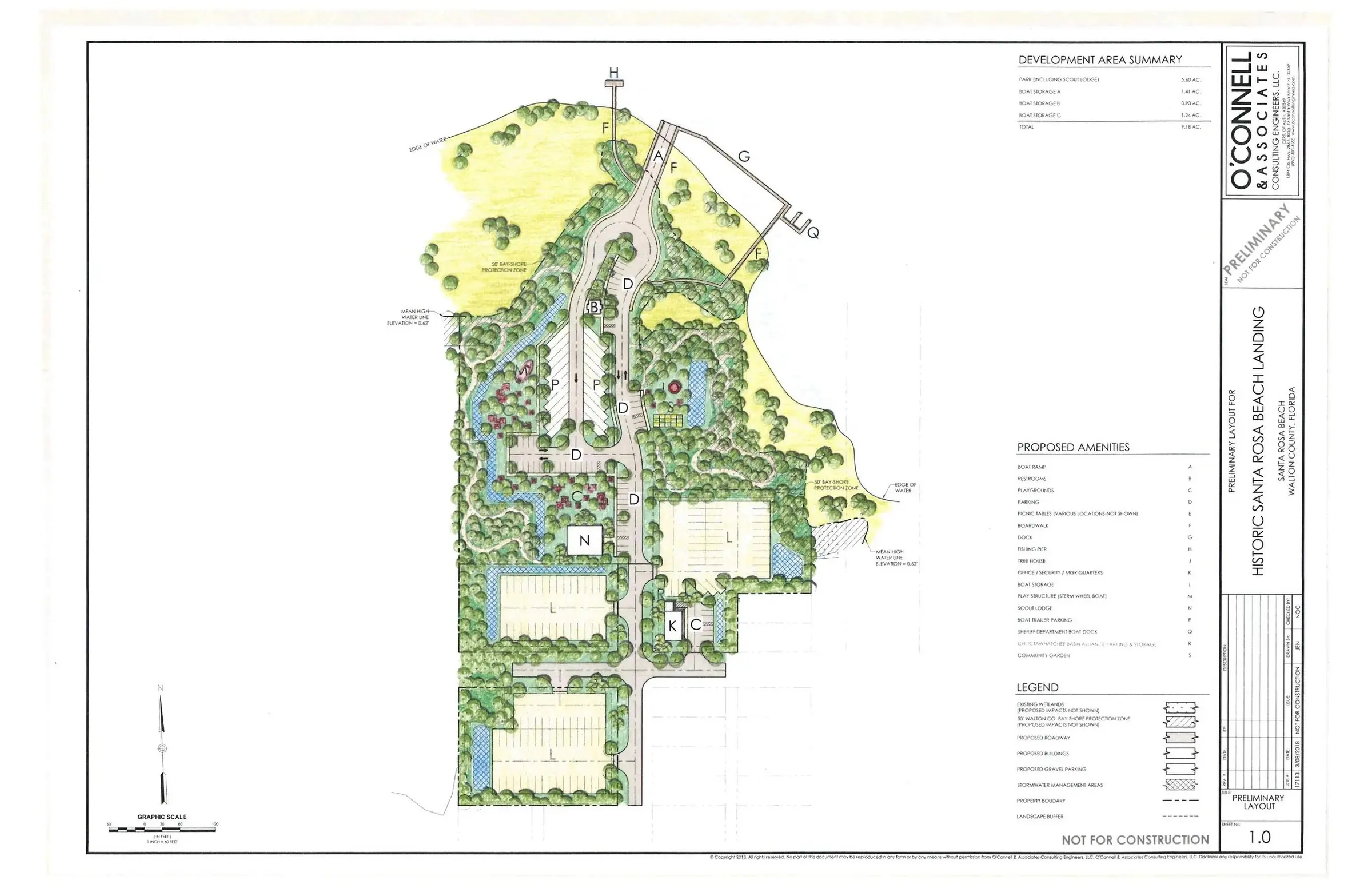 Historic Santa Rosa Beach Landing, a residential development engineered by O'Connell and Associates.